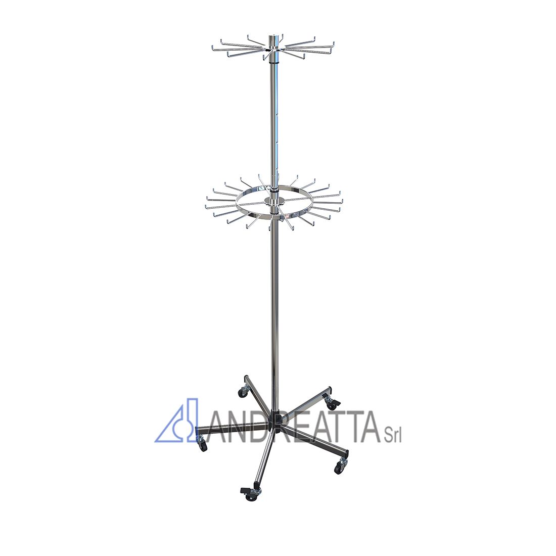 Double Portant tourniquet à ceintures, réglables en hauteur