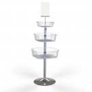 279/C - Bancarella promozionale tripla ottagonale 35x35 + 45x45 + 55x55cm trasparente